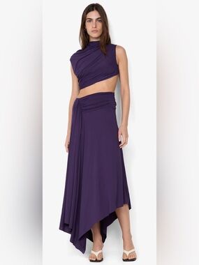 NWT!! Bec & Bridge Drape Midi Dress/ Deep Violet/ Size 8